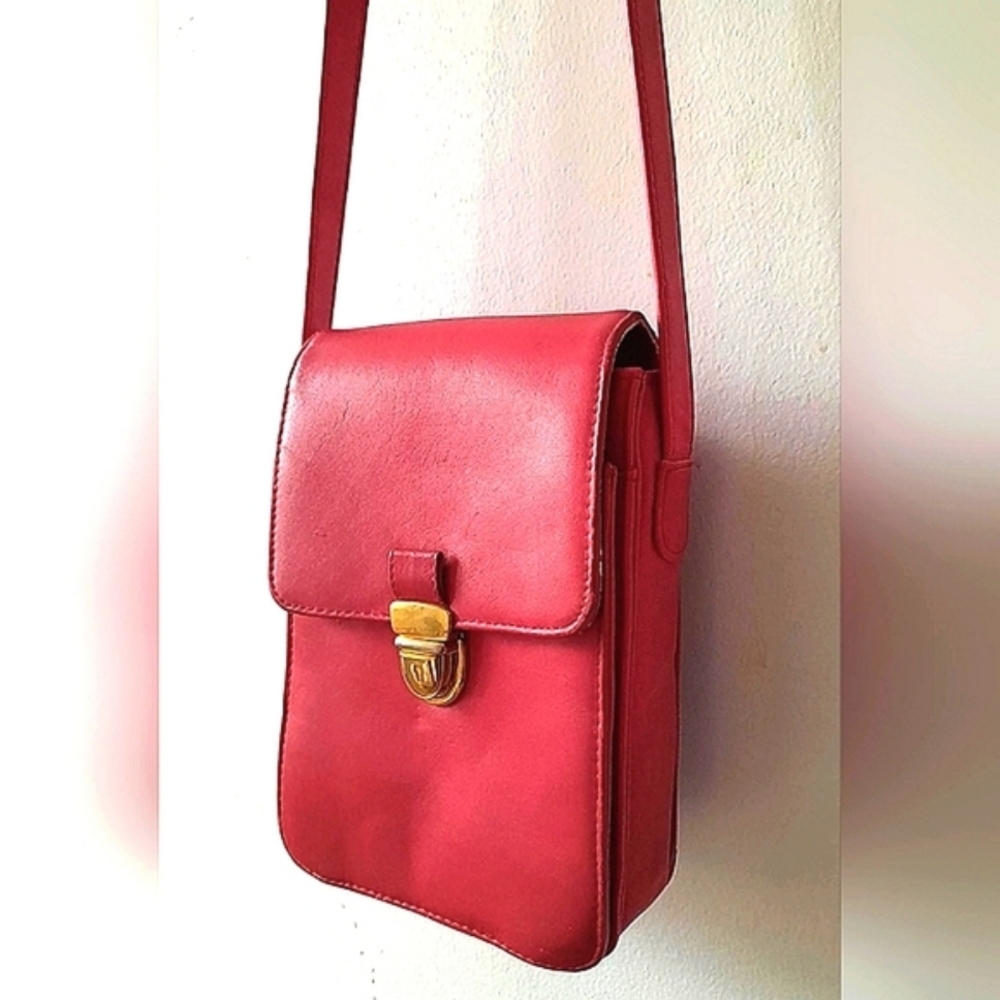 Worthington Red Faux Leather Crossbody Purse